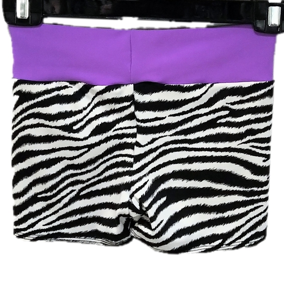 GymGear Dance / Gymnastics Shorts - Purple / Zebra Print - Child Large - Picture 2 of 3